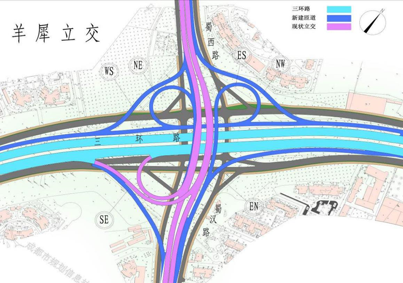 新增七匝道实现四向互通新羊犀立交预计8月底亮相