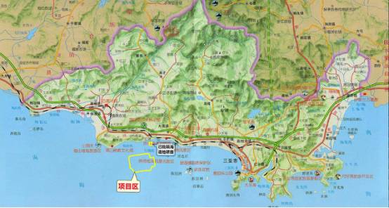 亚新机场(红塘湾选址)地理位置图.
