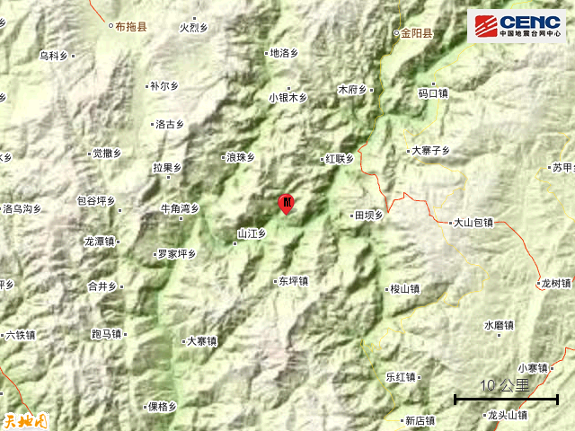 四川凉山州金阳县发生3.6级地震