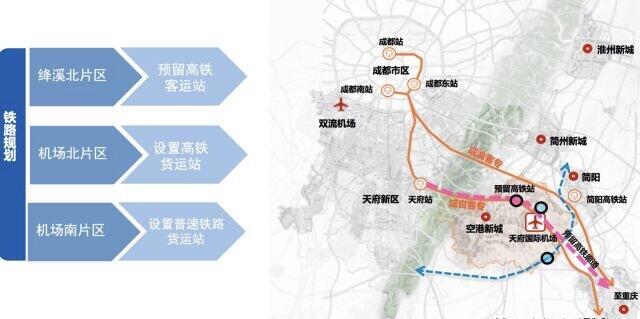 预留高铁站 规划4条轨道交通 成都天府空港新城最全交通规划出炉