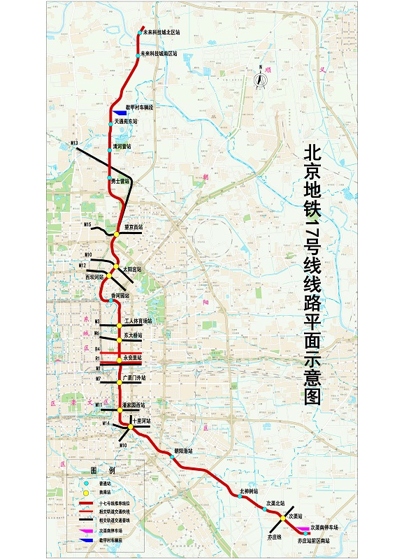 "北京地铁17号线开工以来,南段的地铁线路,土建的整体的隧道已经全部
