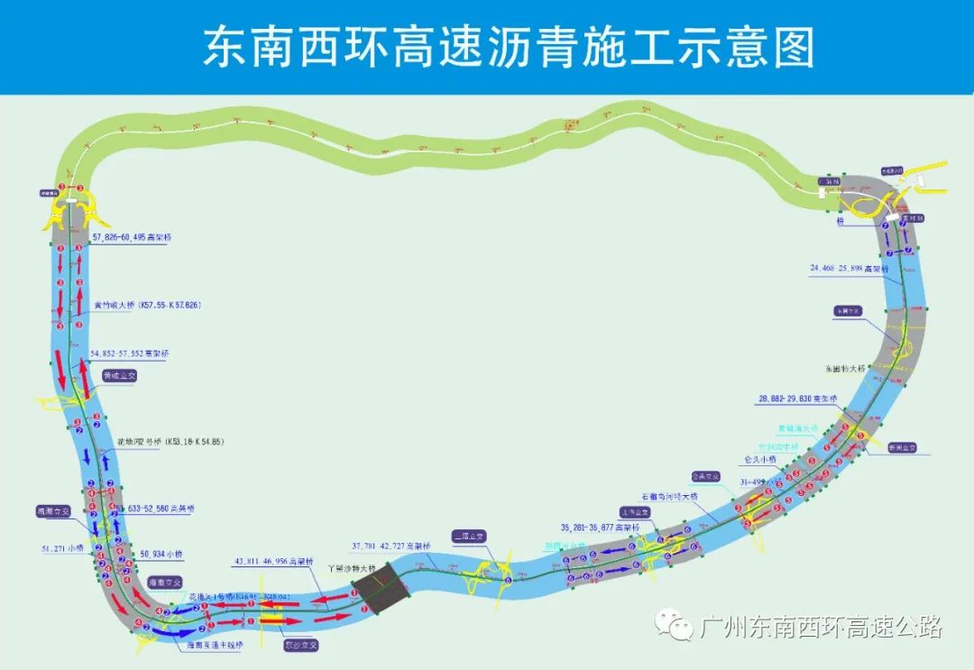 8月10日至9月30日夜间广州东南西环高速公路沥青摊铺工程施工