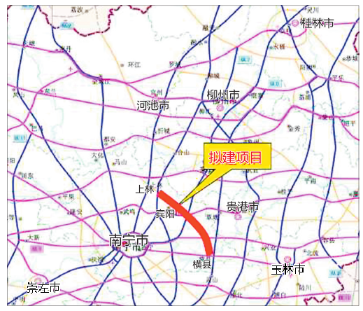 上林至横县高速公路一期工程项目开工建成后上林宾阳横县将新增便捷