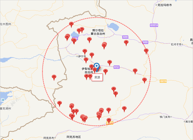 小封地震速报01月04日12时45分新疆伊犁州巩留县附近发生51级地震