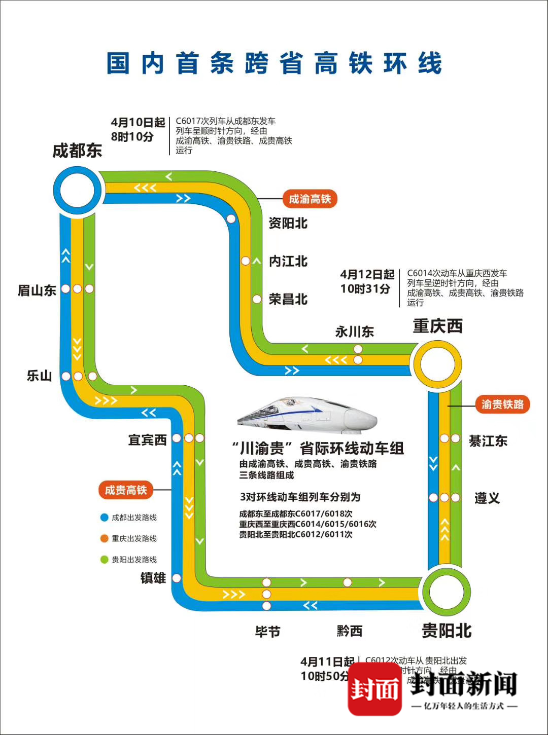 全国首条跨省环线高铁今日开行 宜宾,毕节至重庆首通直达动车