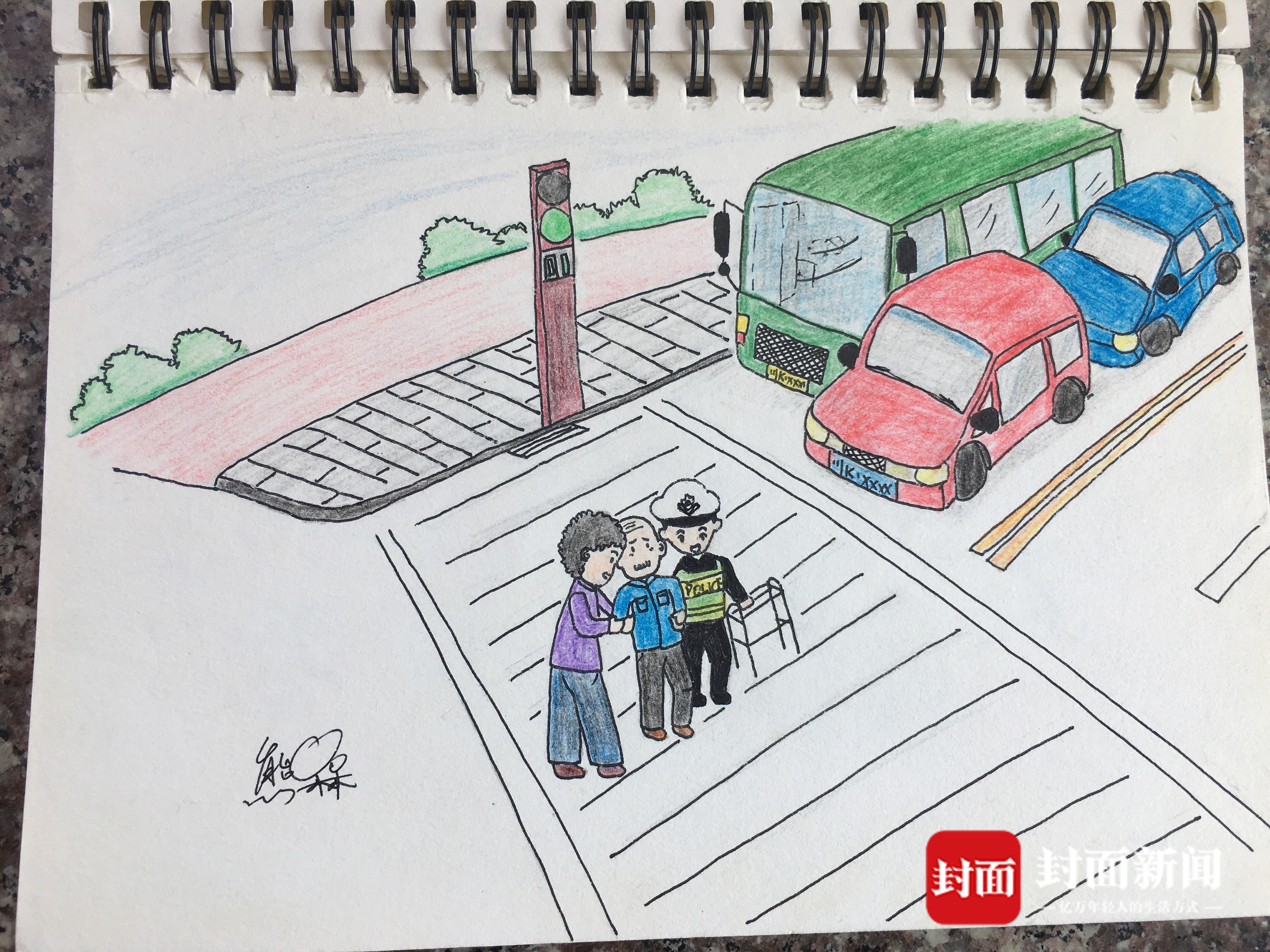 实力圈粉四川90后女交警手绘漫画讲述执勤小故事宣讲交通安全