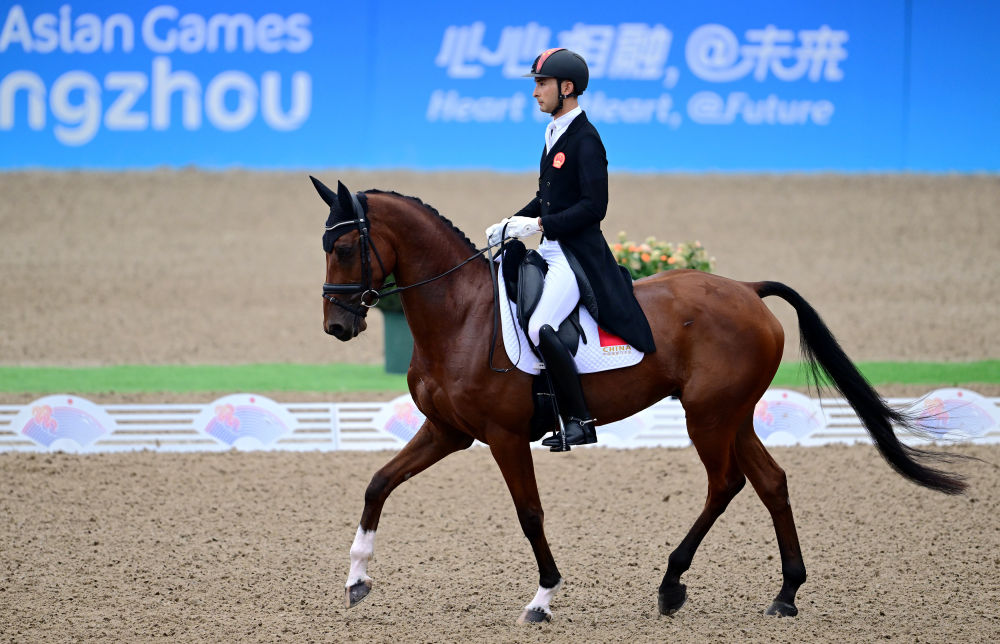 杭州亚运会丨中国选手华天亮相亚运马术赛场