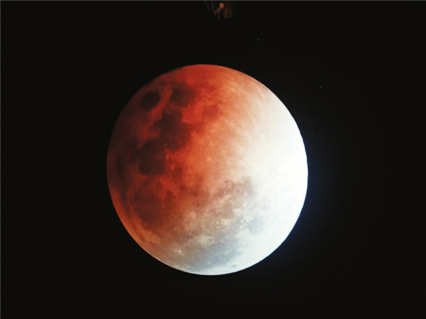 高清大图!152年一遇"超级蓝血月"成都红了10分钟