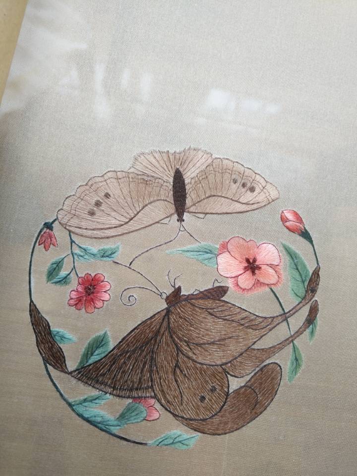 惊艳!刺绣大师展示用头发丝绣蝴蝶