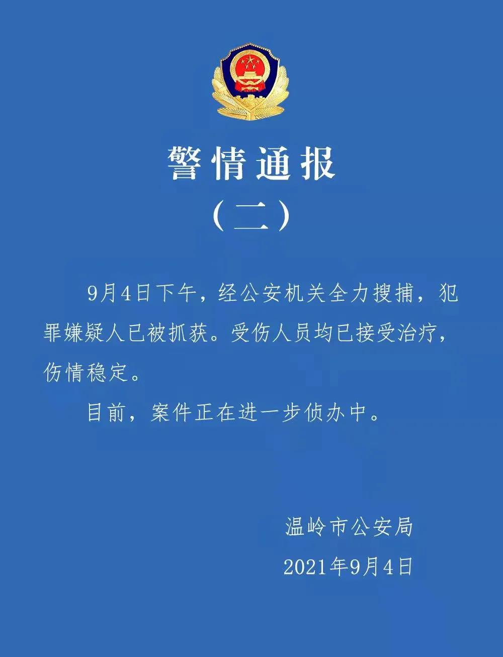 浙江温岭菜场轿车撞人事件犯罪嫌疑人已被抓获