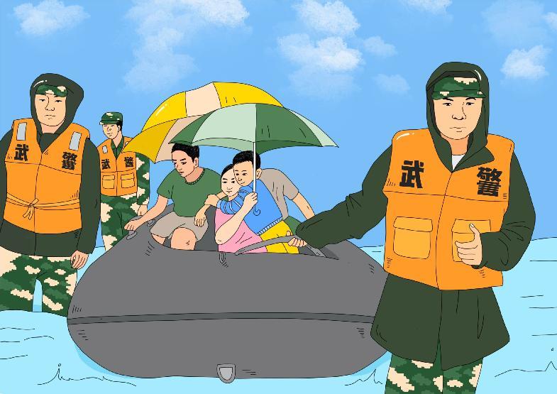 兵哥哥原创漫画致敬抗洪勇士