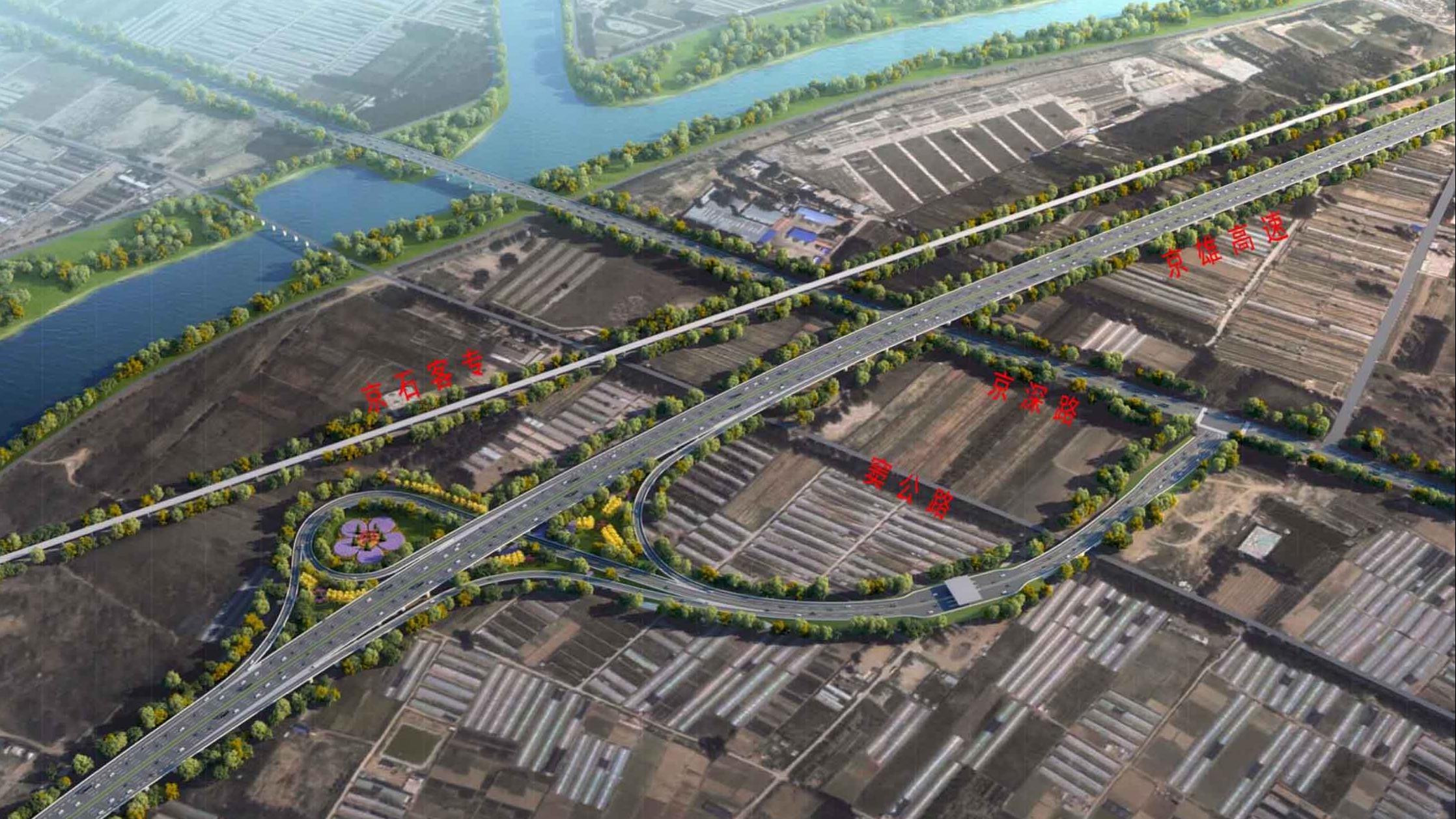 京雄高速公路北京段起自五环路,向西跨越永定河后进入房山区,终点至
