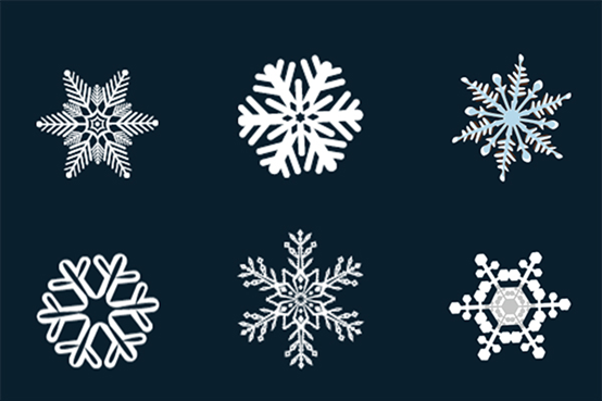 形态各异的雪花