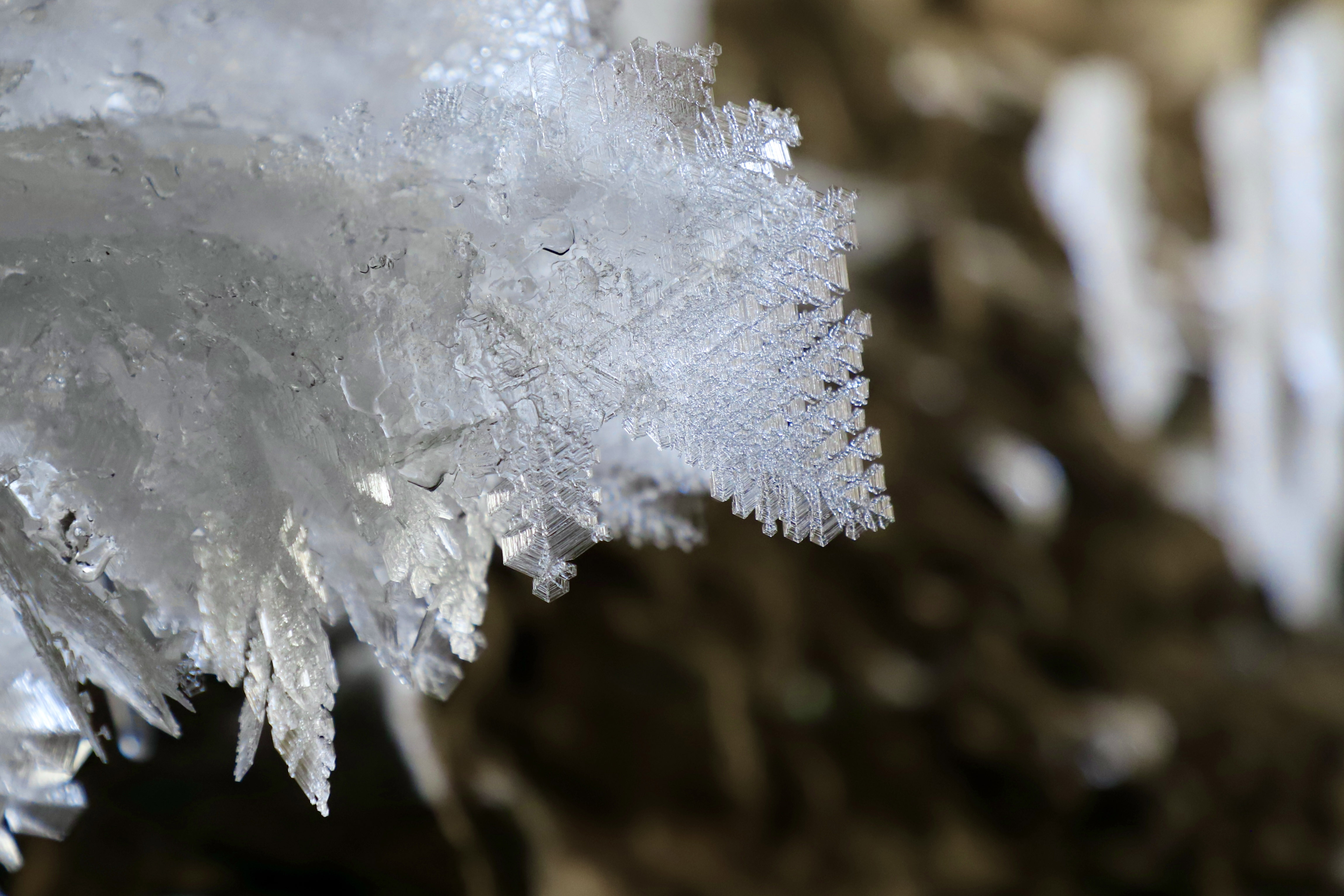 极寒岩洞冰凌成花