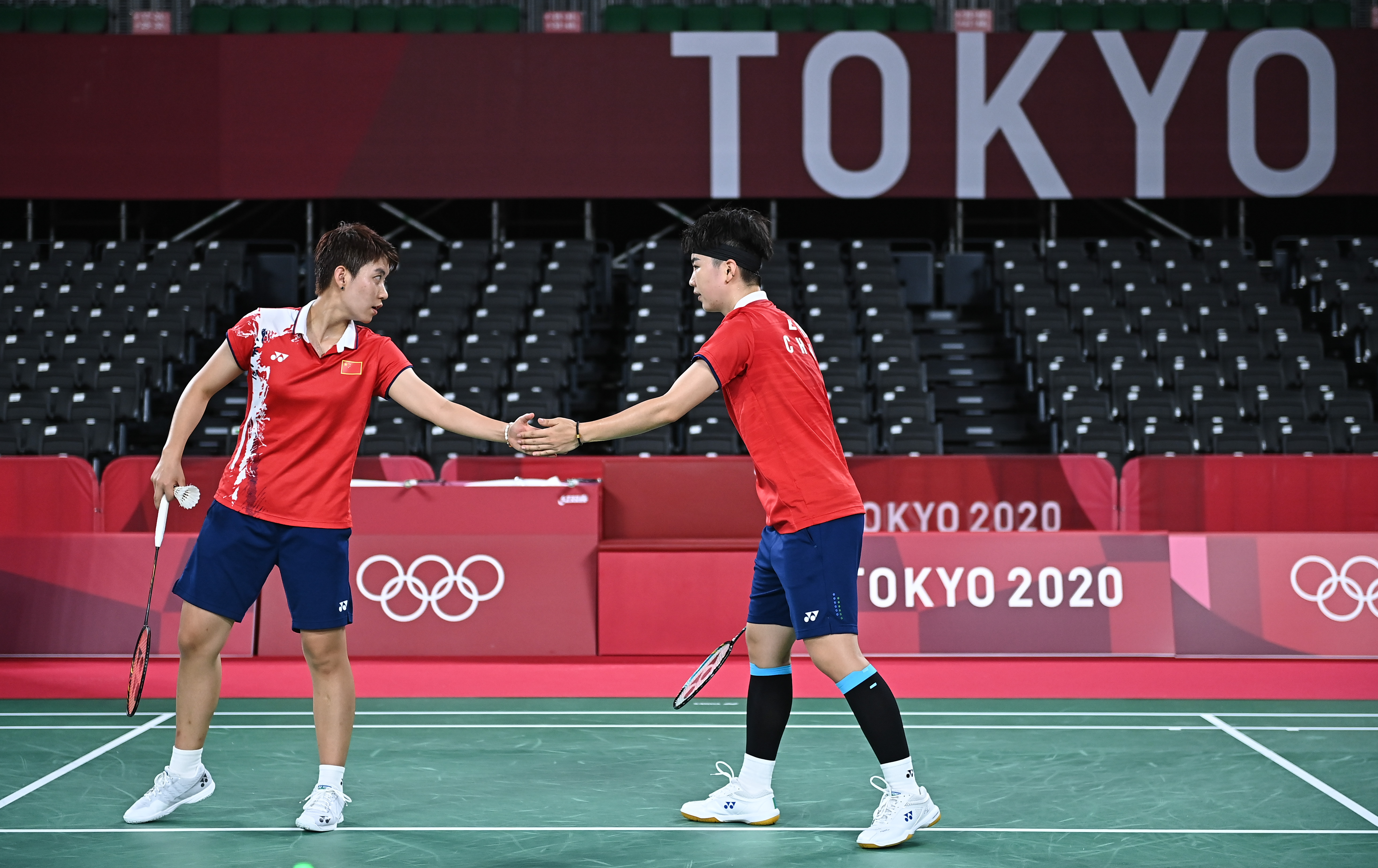新华社记者薛玉斌摄男双"双塔"组合李俊慧/刘雨辰坦言,没有观众的奥运