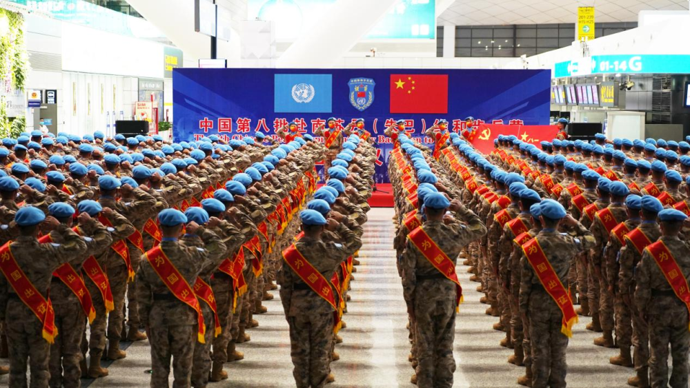 中国第八批赴南苏丹朱巴维和步兵营出征