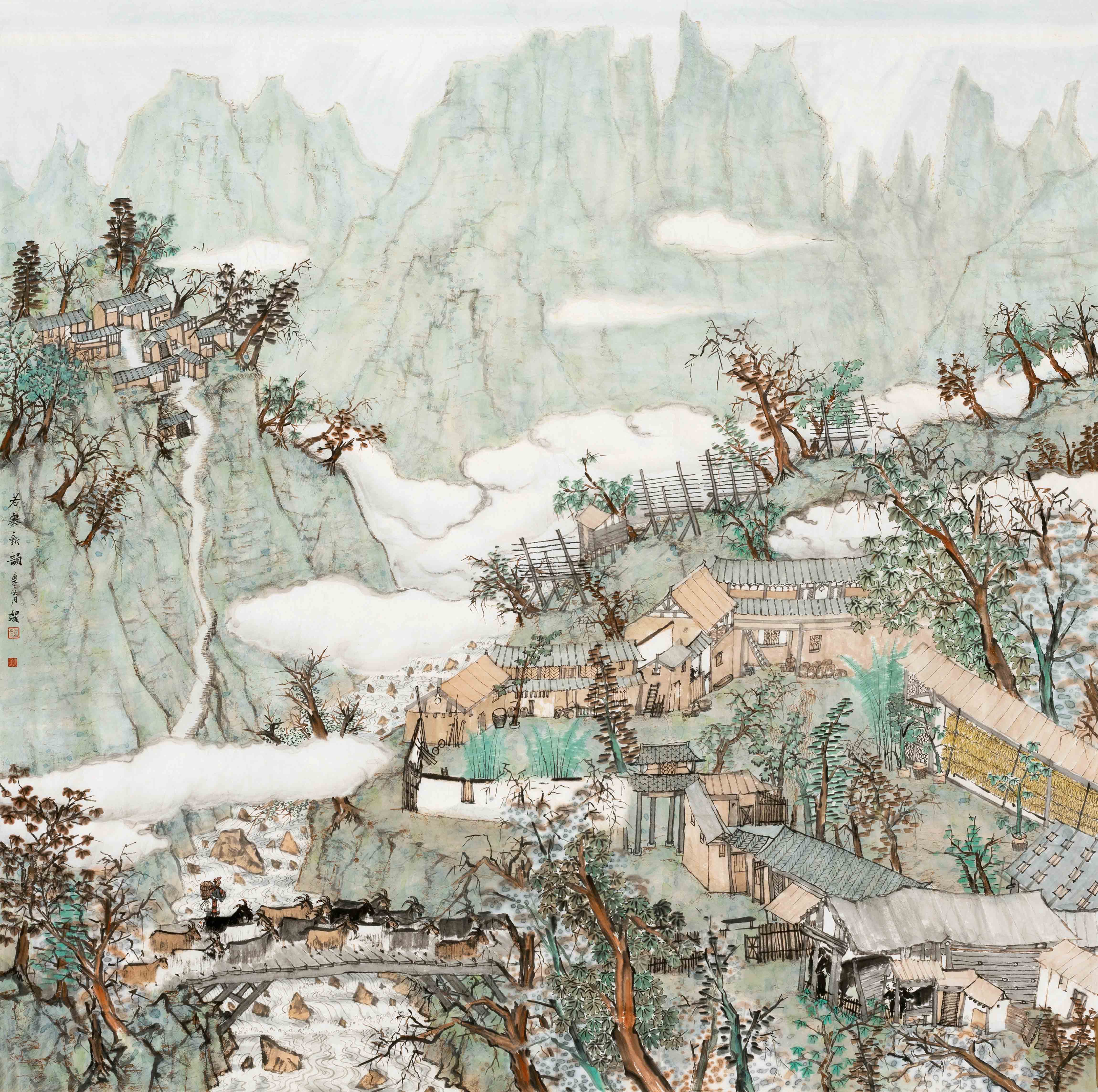 妙笔绘就巴赫接受总台专访何加林画赠总台