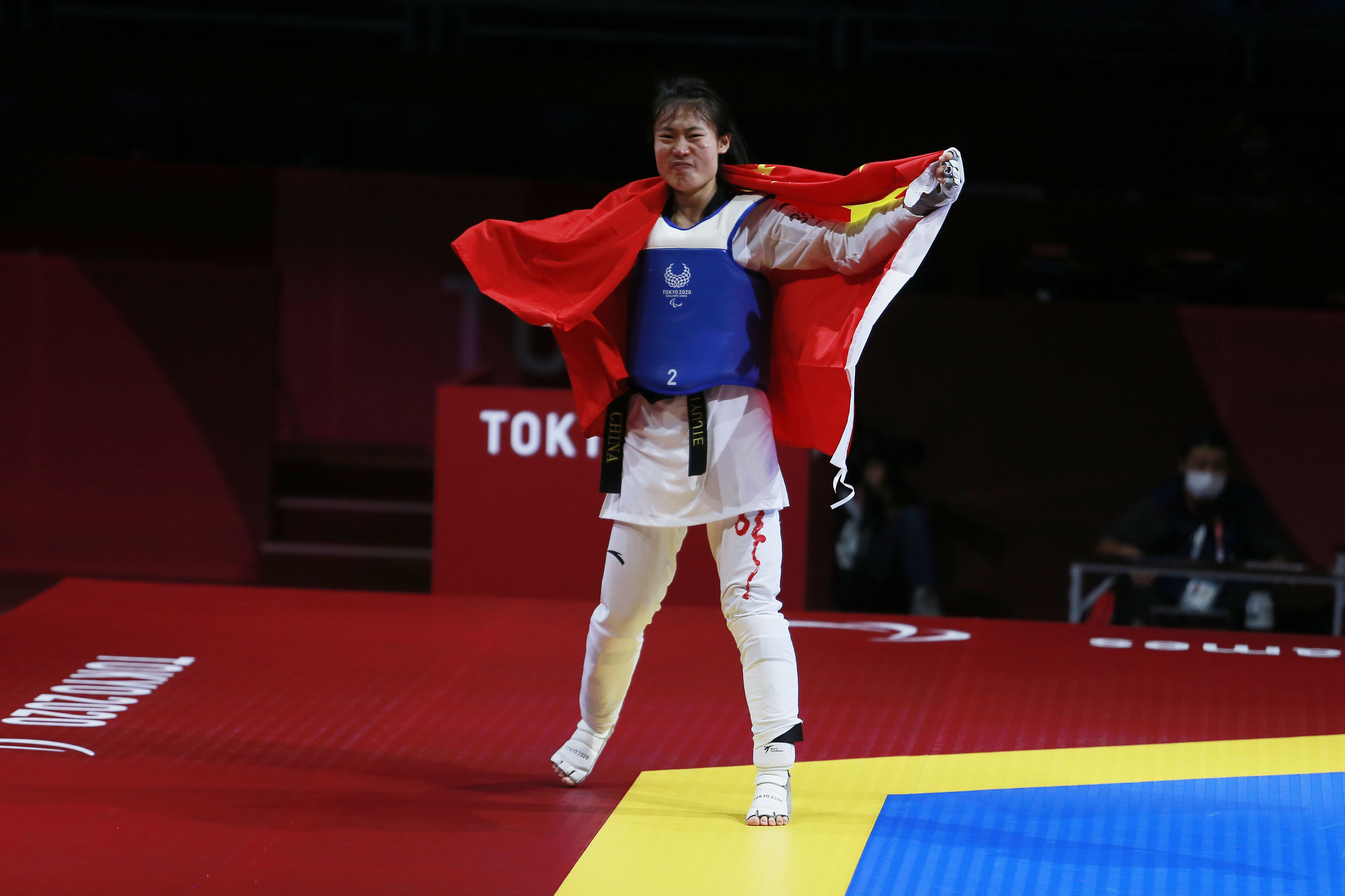 在刚刚结束的东京残奥会跆拳道女子k44级-58公斤级比赛中,中国队选手