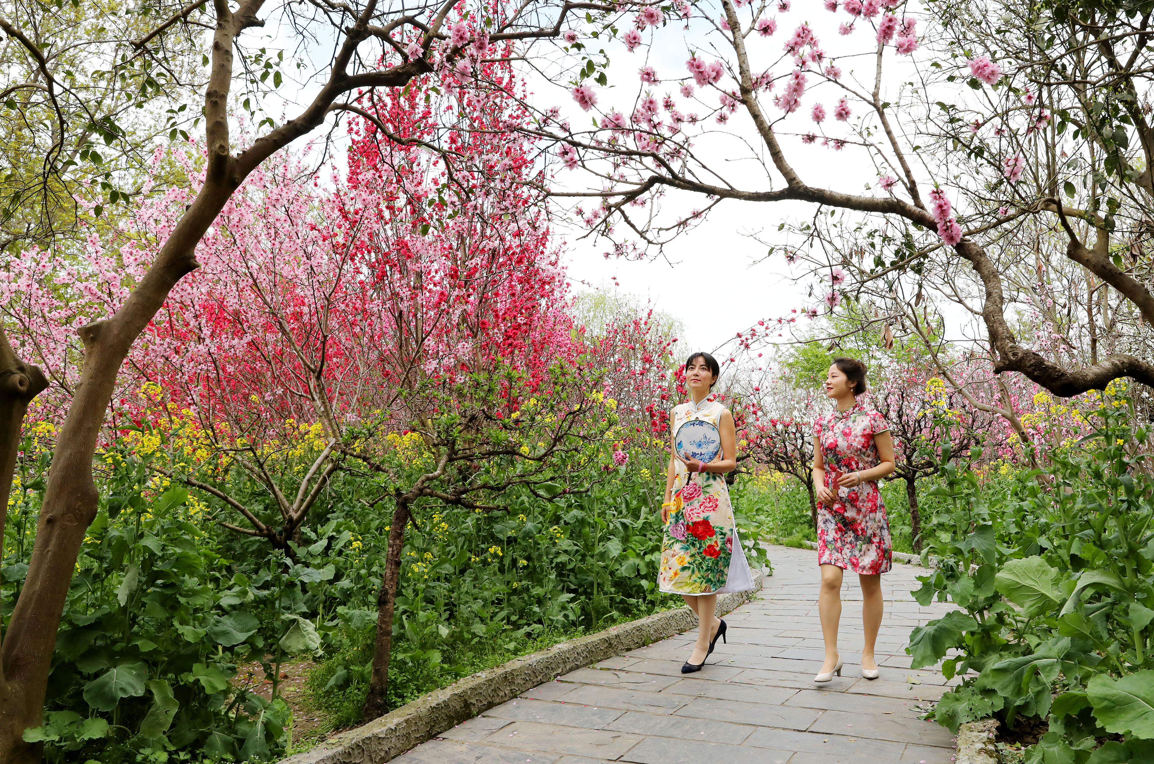 3月26日,"春暖浦东 十里桃花"2021上海桃花节开幕仪式在浦东南汇