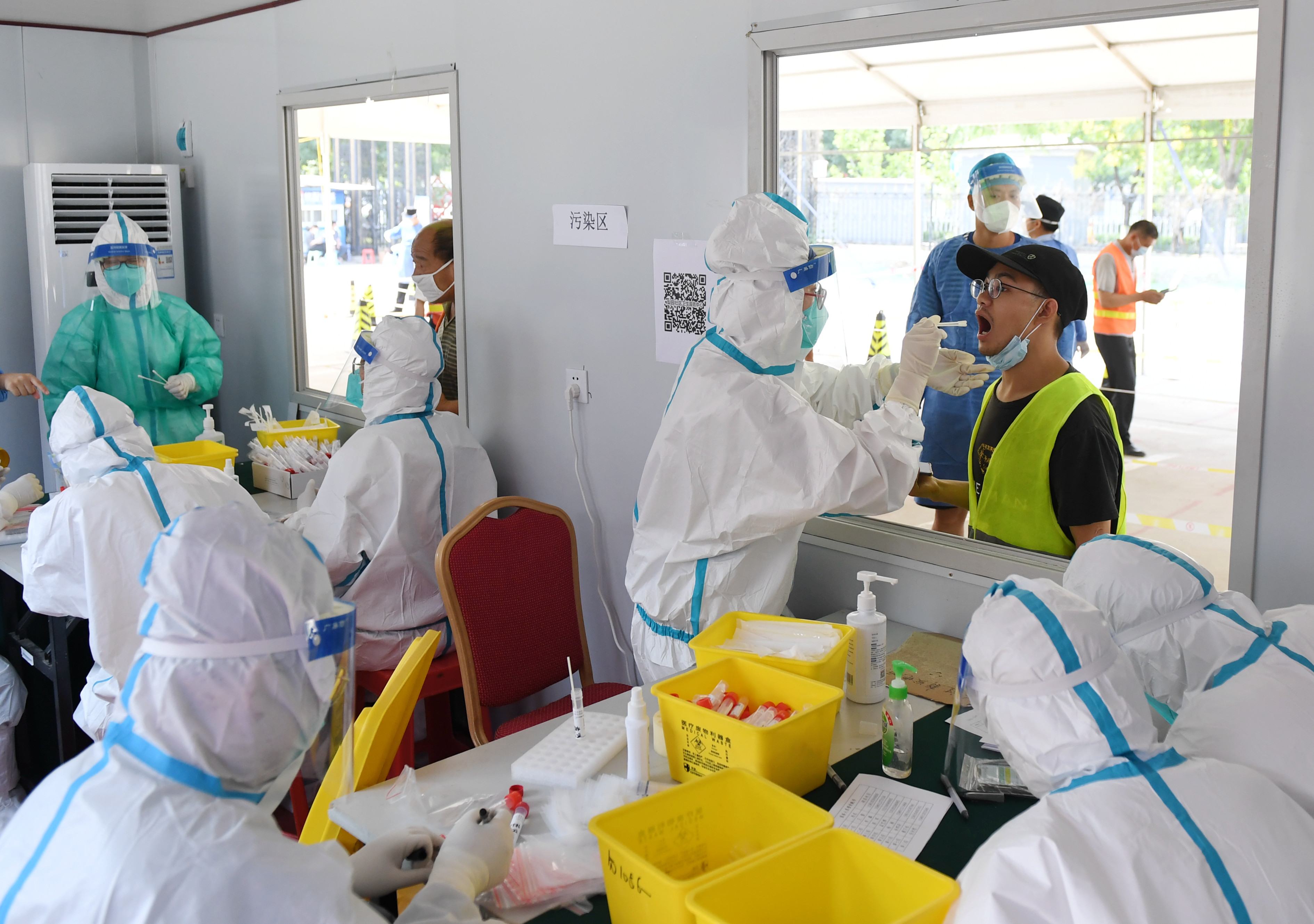 空调配凉棚扫码加分流北京通州核酸检测有凉策