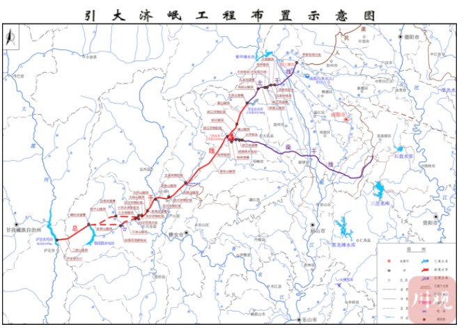 四川省引大济岷路线图图片