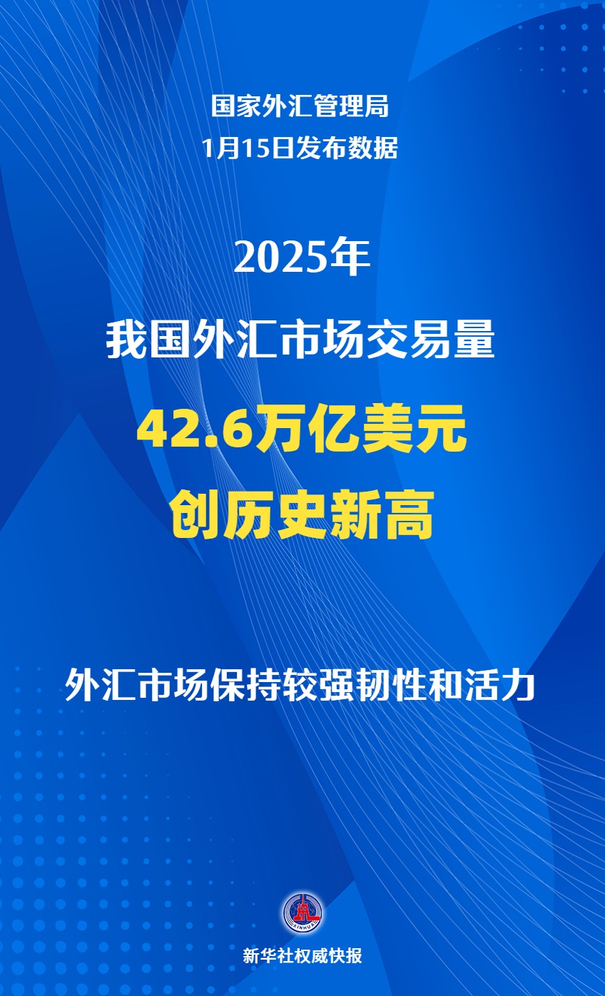 新华社权威快报|创历史新高！2025年我国外汇市场交易量达42.6万亿美元